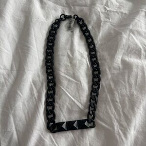NEW BANANA REPUBLIC BLACK CHAIN STUD NECKLACE